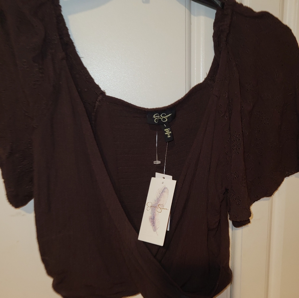 Jessica Simpson Kerrigan Shirt Coffee Colored Size Small New With Tags